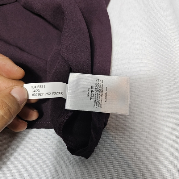NWT Express Draped Neck Sleeveless Blouse - Deep Plum | Size M - Picture 8 of 8